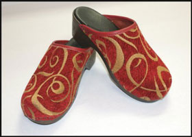 Red Tapestry Clogs