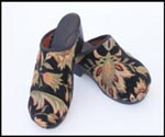 Black Crewel Tapestry Clog